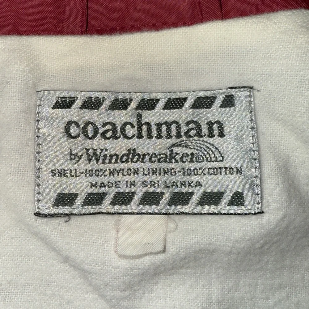 Vintage Coachman Maroon Men's Windbreaker Nylon Lined Coaches Jacket Coat XL?
